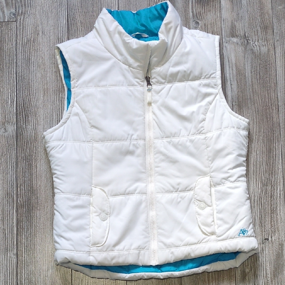 5/$25 Aeropostal Women's White Quilted Puffer Vest L